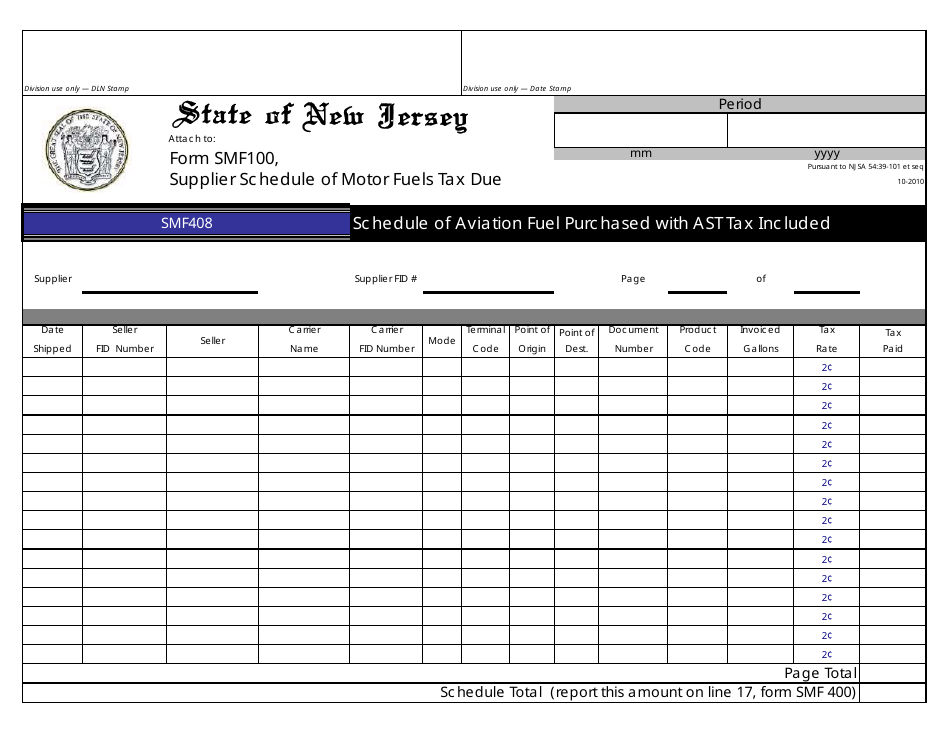 Form SMF-10 Supplier of Motor Fuels Report - New Jersey, Page 30