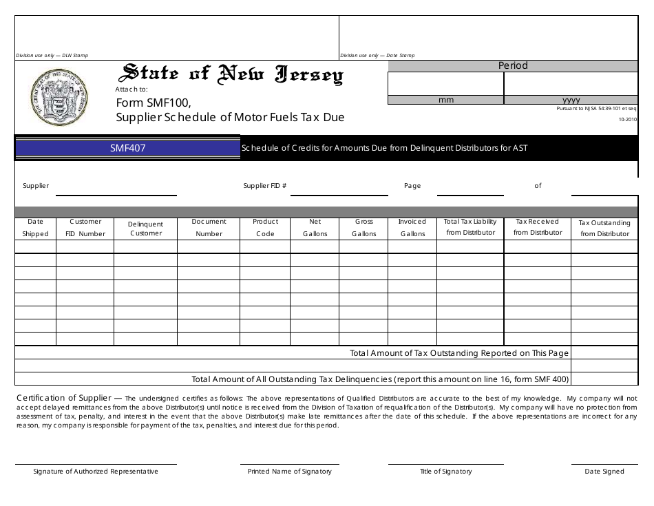 Form SMF-10 Supplier of Motor Fuels Report - New Jersey, Page 31