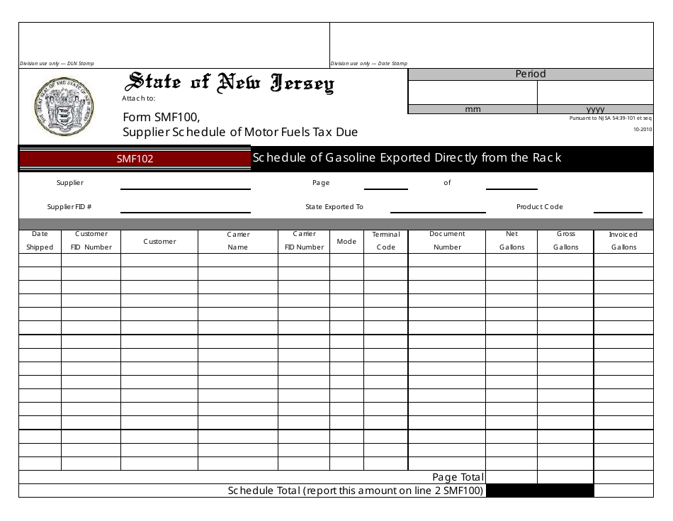 Form SMF-10 Supplier of Motor Fuels Report - New Jersey, Page 4