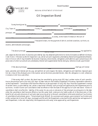 Form MF-202 (State Form 50224) Oil Inspection Bond - Indiana