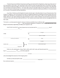 Form MF-202 (State Form 50224) Oil Inspection Bond - Indiana, Page 2