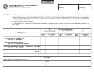 Document preview: State Form 21368 (14) Township Report to County Assessor - Indiana