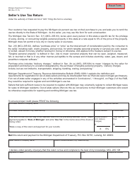 Document preview: Form 388 Seller's Use Tax Return - Michigan
