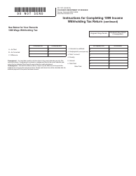 Form DR1107 1099 Income Withholding Tax Return - Colorado, Page 2