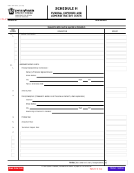 Document preview: Form REV-1511 Schedule H Funeral Expenses and Administrative Costs - Pennsylvania