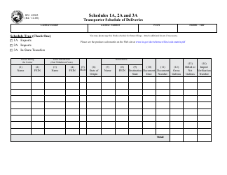 Form 49083 Schedule 1A, 2A, 3A Transporter Schedule of Deliveries - Indiana