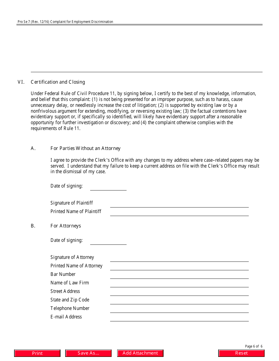 Form Pro Se7 Complaint for Employment Discrimination, Page 6