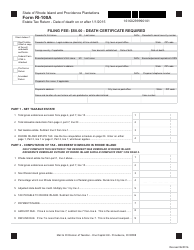 Document preview: Form RI-100A Estate Tax Return - Date of Death on or After 1/1/2015 - Rhode Island