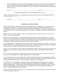Application for Open Space Land Classification - Maine, Page 2