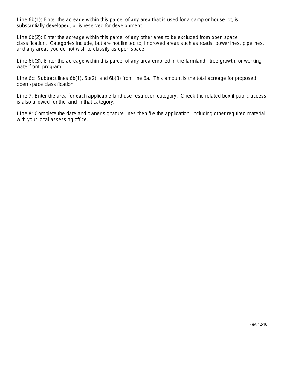 Application for Open Space Land Classification - Maine, Page 3