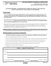 Document preview: Form MV-80l Eye Test Report for Medical Review Unit - New York