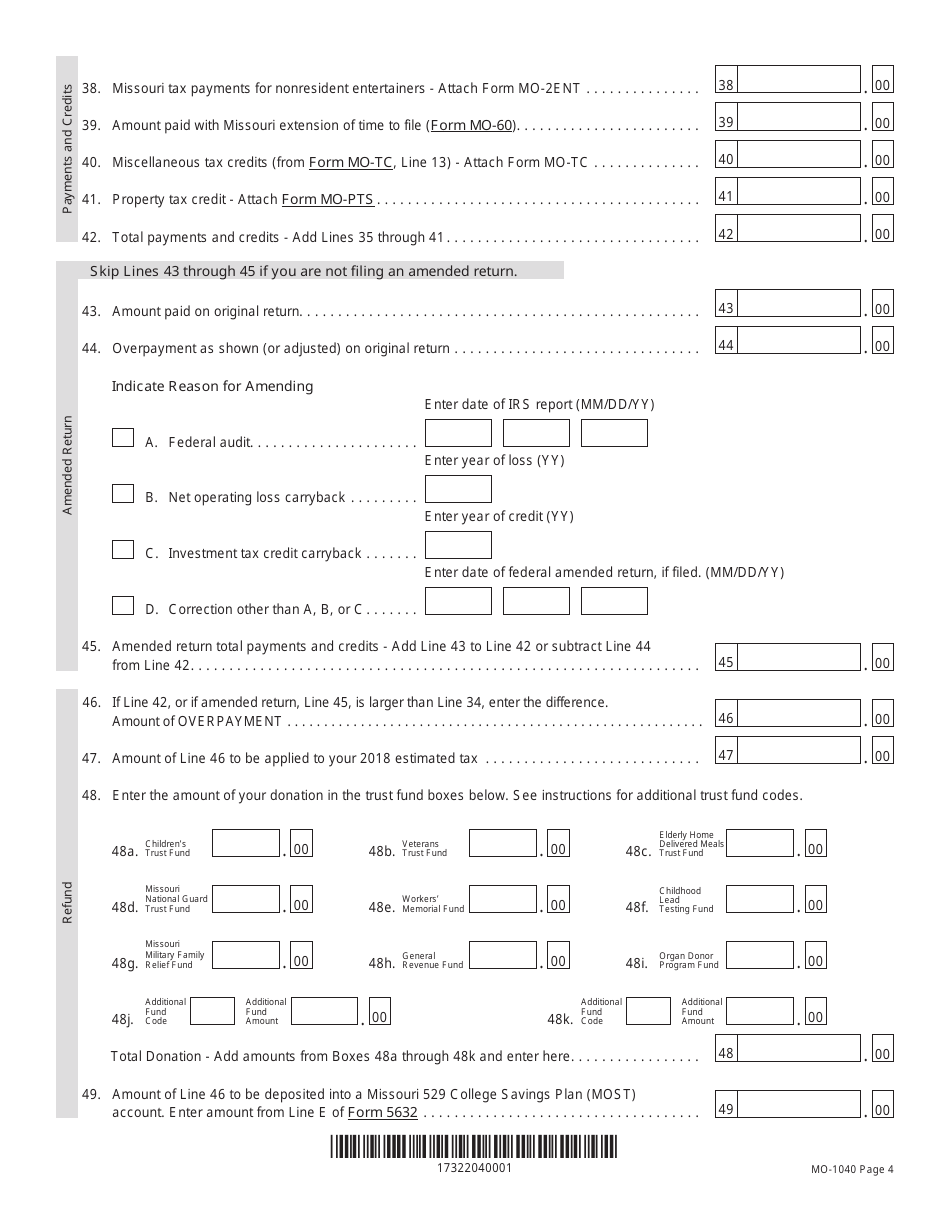 Form Mo 1040 2017 Fill Out Sign Online And Download Printable Pdf Missouri Templateroller 3845
