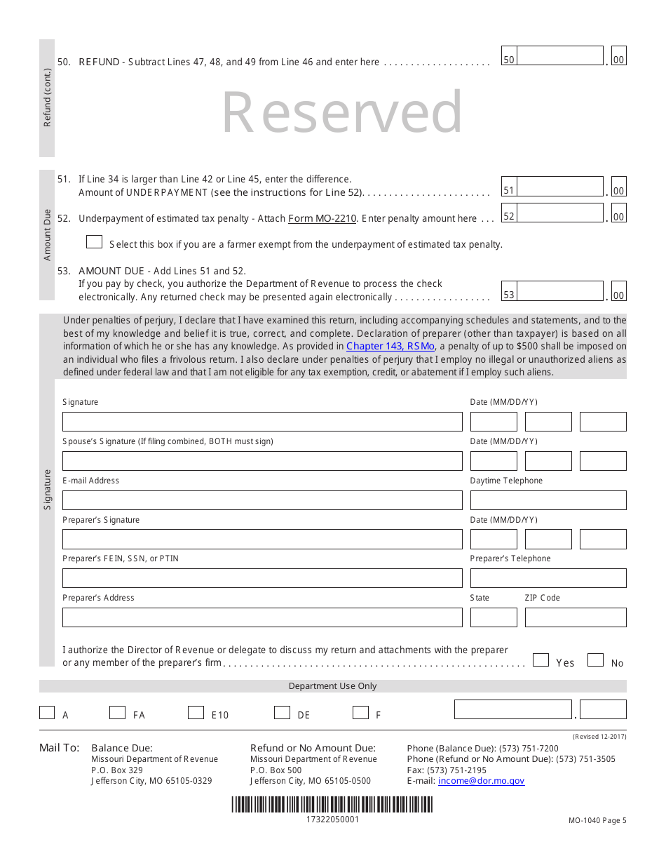 Form Mo 1040 2017 Fill Out Sign Online And Download Printable Pdf Missouri Templateroller 3648