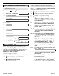USCIS Form I-90 Application to Replace Permanent Resident Card, Page 2