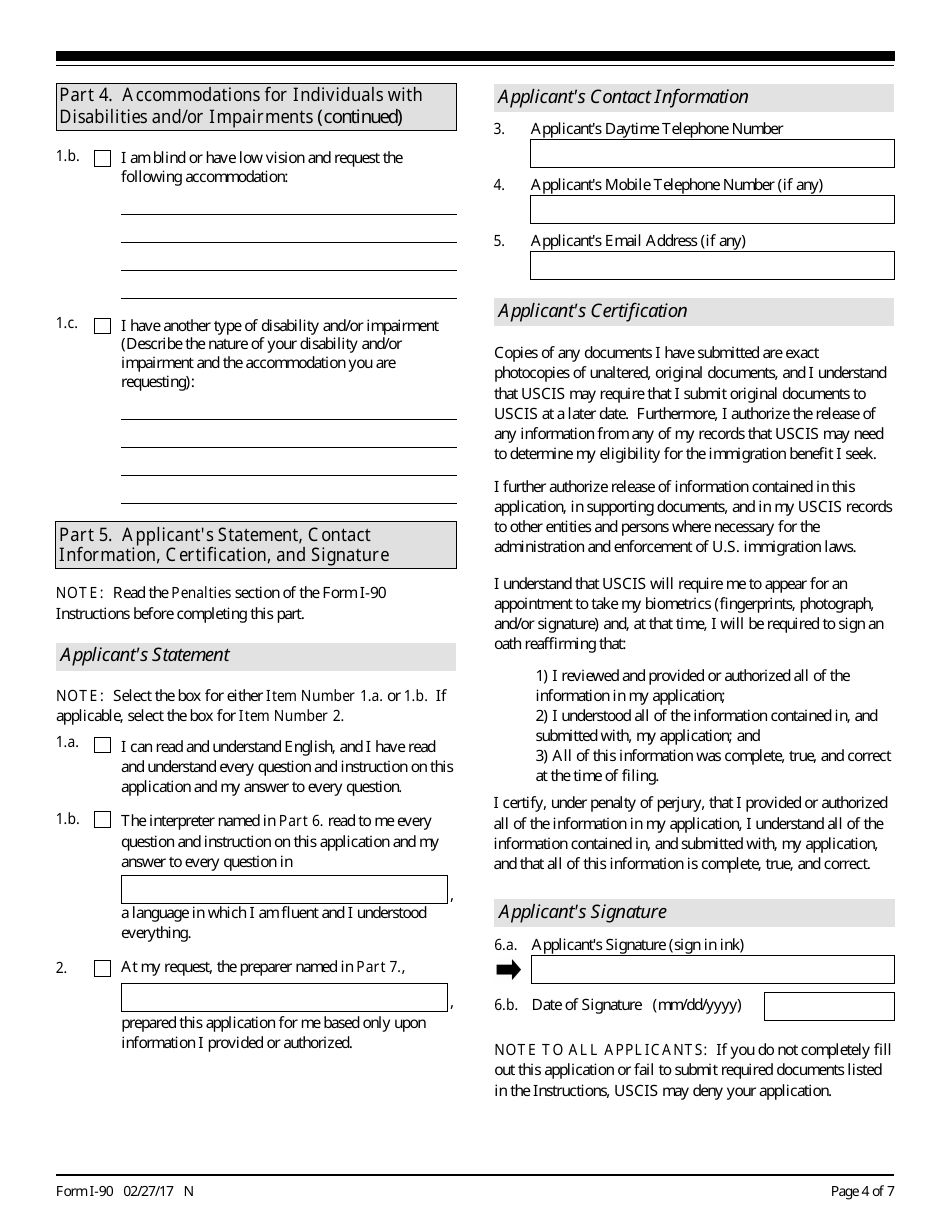 Uscis Form I 90 Fill Out Sign Online And Download Fillable Pdf Templateroller 6081