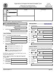 Document preview: USCIS Form I-90 Application to Replace Permanent Resident Card