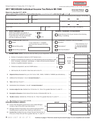 Document preview: Form MI-1040 Michigan Individual Income Tax Return - Michigan