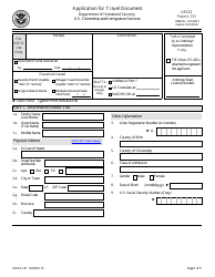 Document preview: USCIS Form I-131 Application for Travel Document