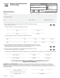 Form 130 &quot;Request for Certification of Tax Filings&quot; - Maryland