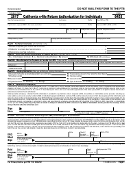 Document preview: Form FTB8453 California E-File Return Authorization for Individuals - California
