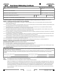 Document preview: Form 593-c Real Estate Withholding Certificate - California