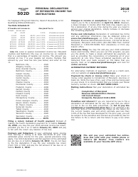 Form 502D Personal Declaration of Estimated Income Tax - Maryland, Page 3
