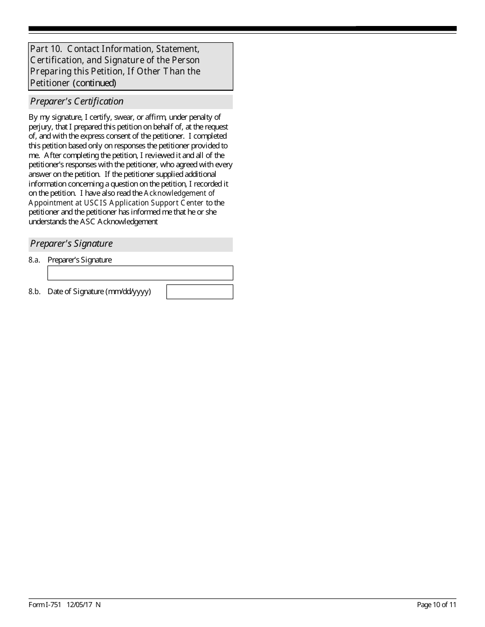 USCIS Form I751 Fill Out, Sign Online and Download Fillable PDF