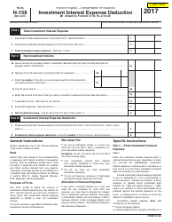 Form N-158 Investment Interest Expense Deduction - Hawaii