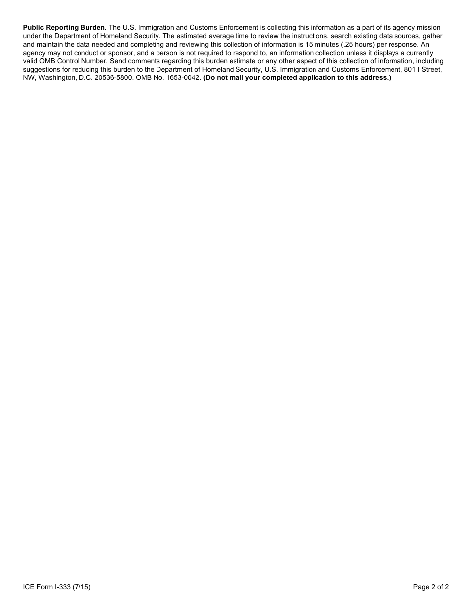 ICE Form I-333 - Fill Out, Sign Online and Download Fillable PDF ...