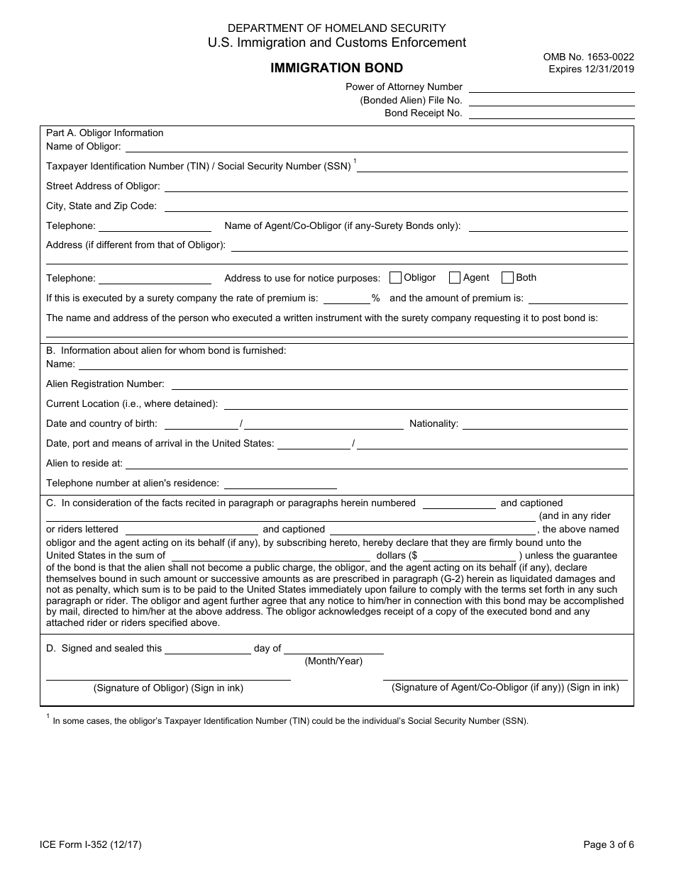 ICE Form I-352 Immigration Bond, Page 3