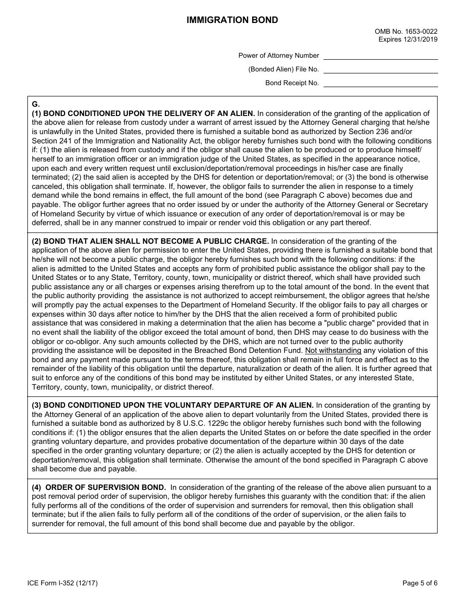 Ice Form I-352 - Fill Out, Sign Online And Download Fillable Pdf 