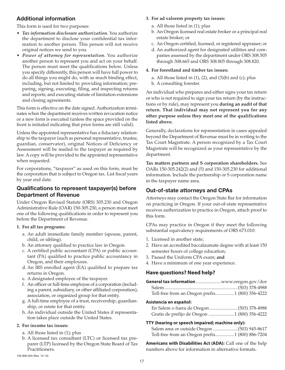 Form 150-101-157 (OR-SOA) Settlement Offer Application - Oregon, Page 17