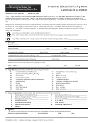 Form F0003 Certificate of Exemption - Streamlined Sales and Use Tax Agreement - West Virginia