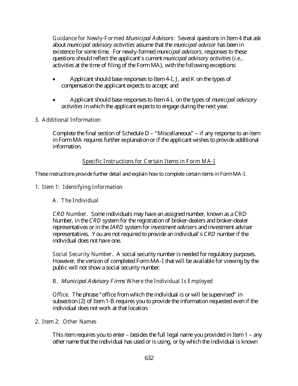 Instructions for SEC Form MA, MA-I, MA-NR, MA-W, Page 12