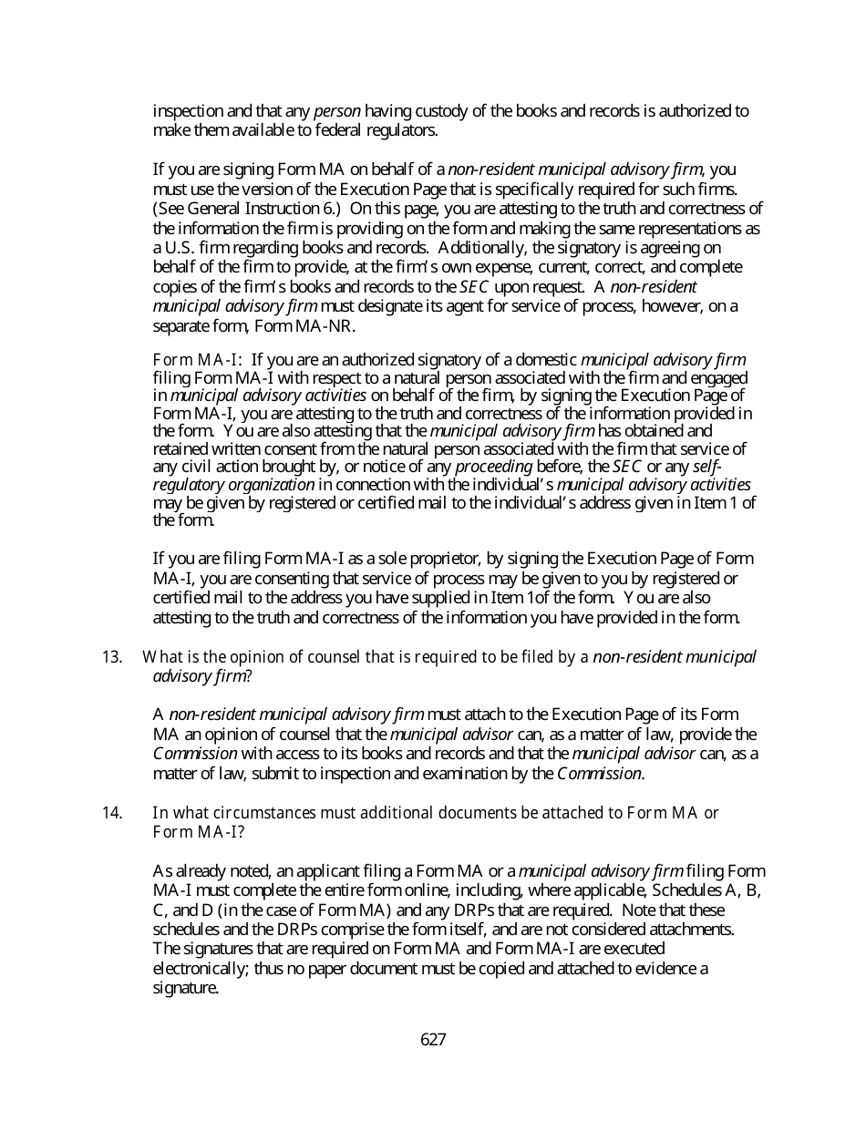 Instructions for SEC Form MA, MA-I, MA-NR, MA-W, Page 7