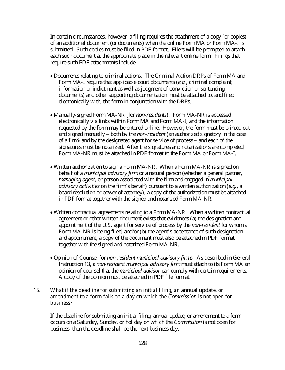 Instructions for SEC Form MA, MA-I, MA-NR, MA-W, Page 8
