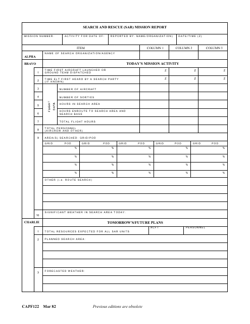 CAP Form 122  Printable Pdf