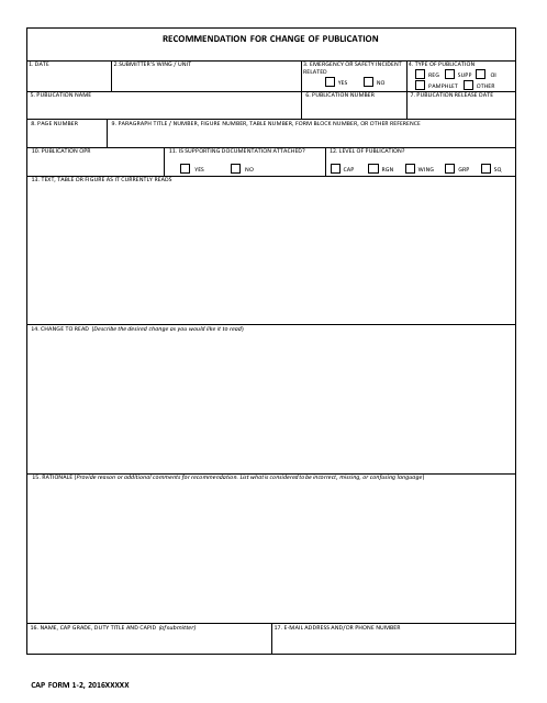 CAP Form 1-2  Printable Pdf