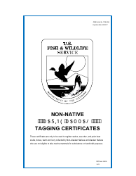 FWS Form 3-2406 Non-native Marine Mammal Tagging Certificates