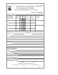 FWS Form 3-2406 Non-native Marine Mammal Tagging Certificates, Page 3