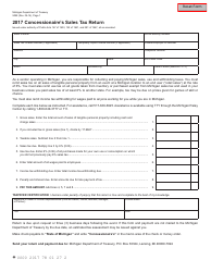Document preview: Form 5089 Concessionaire's Sales Tax Return - Michigan