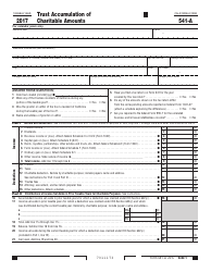 Document preview: Form 541-A Trust Accumulation of Charitable Amounts - California