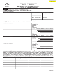 Document preview: Form N-848 Power of Attorney - Hawaii
