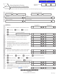 Document preview: Form MO-A Individual Income Tax Adjustments - Missouri