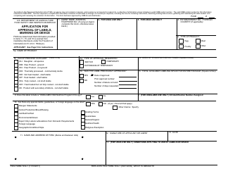 FSIS Form 7234-1 &quot;Application for Approval of Labels, Marking or Device&quot;