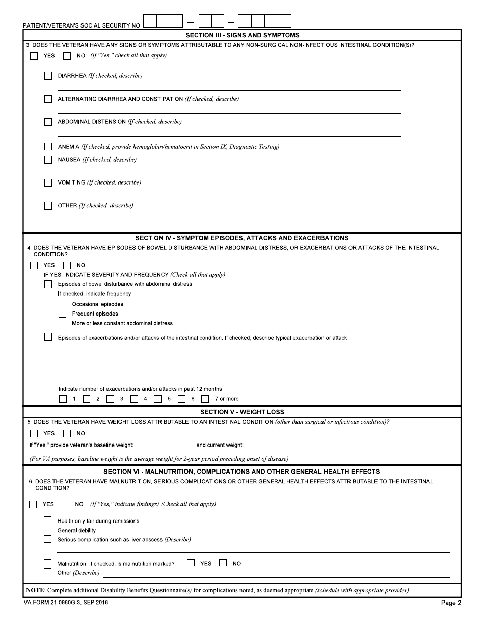 VA Form 21-0960-G3 - Fill Out, Sign Online and Download Fillable PDF ...