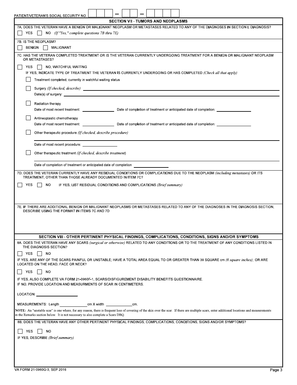VA Form 21-0960-G3 Intestinal Conditions (Other Than Surgical or Infectious) (Including Irritable Bowel Syndrome, Crohns Disease, Ulcerative Colitis, and Diverticulitis) Disability Benefits Questionnaire, Page 3