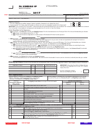 Form PA-40 Schedule SP Special Tax Forgiveness - Pennsylvania