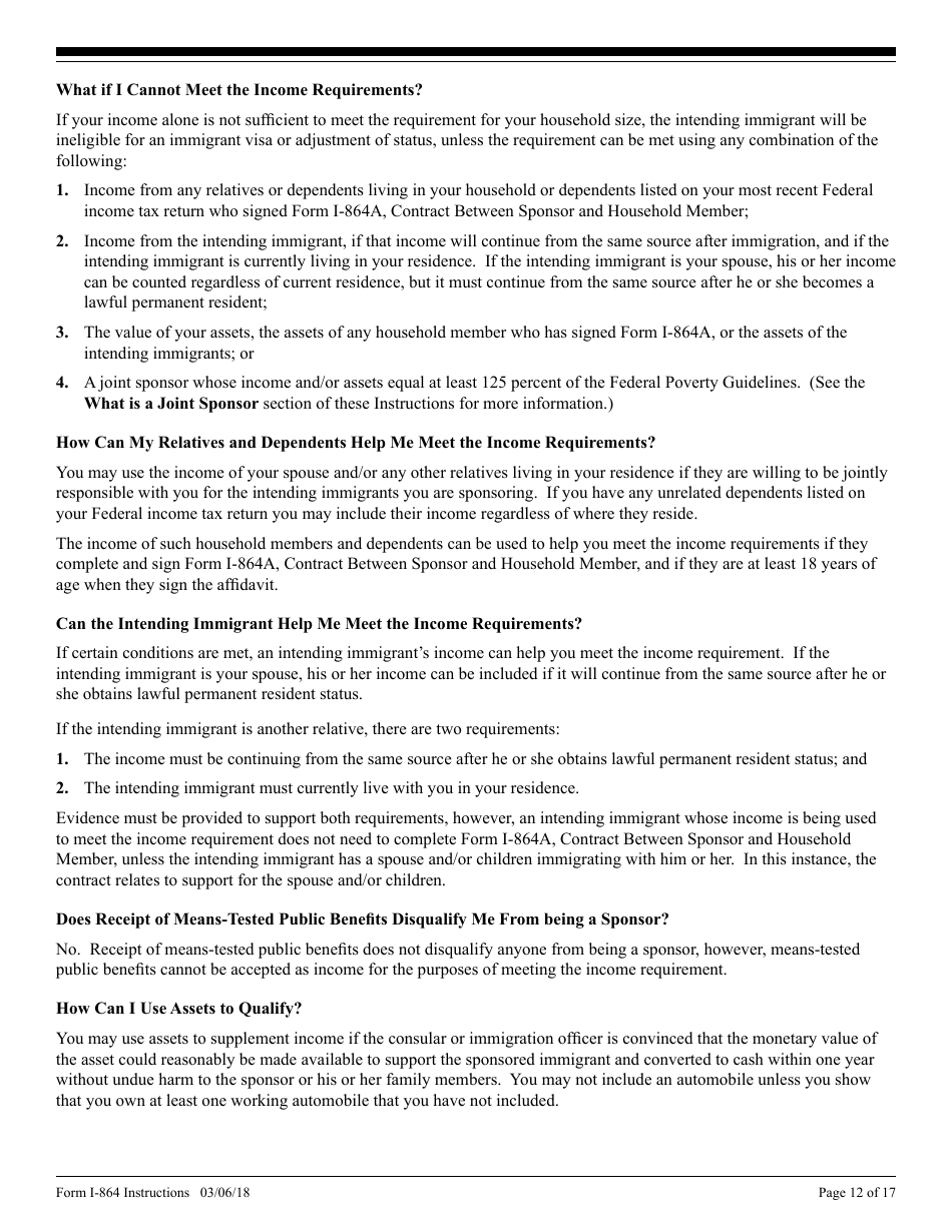 Instructions for USCIS Form I-684 Affidavit of Support Under Section 213a of the Ina, Page 12