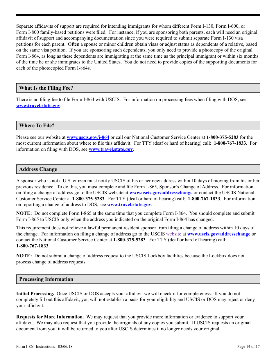 Instructions for USCIS Form I-684 Affidavit of Support Under Section 213a of the Ina, Page 14